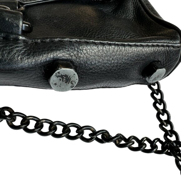 Rebecca Minkoff Black Leather Crossbody Partial Chain Link Shoulder Strap - Picture 10 of 16